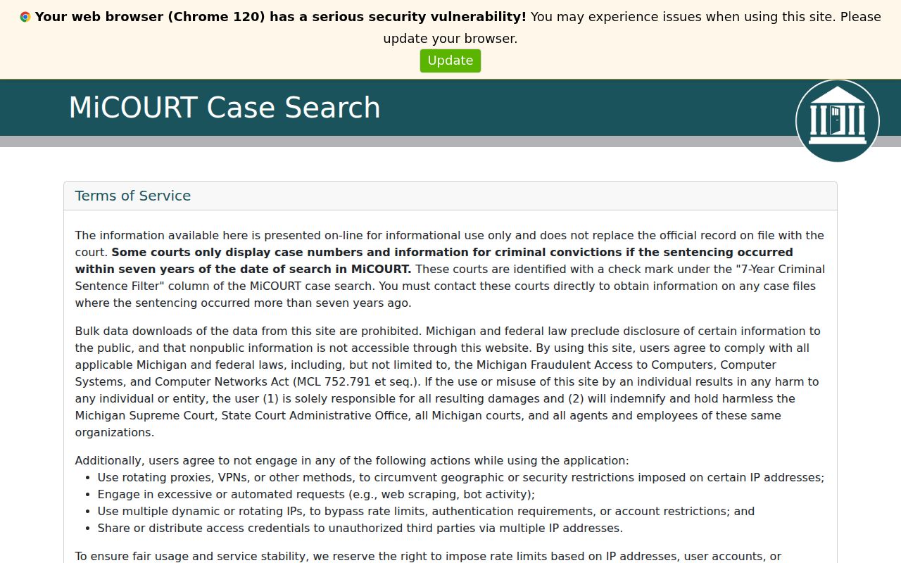 Battle Creek residents directory MiCOURT public case search
