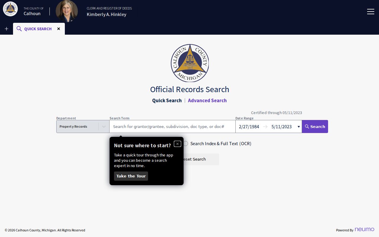 Battle Creek residents directory Calhoun official records search